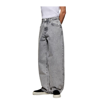 DENIM WIDE LEG JEAN - WASHED BLACK