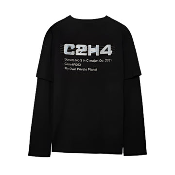 C2H4 DOUBLE LAYER Short-Seeved Polo Shirt Black