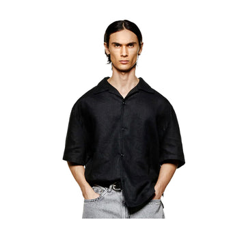 LINEN VACATION SHIRT - BLACK