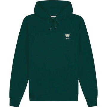 Arte Heart Flower Hoodie Green