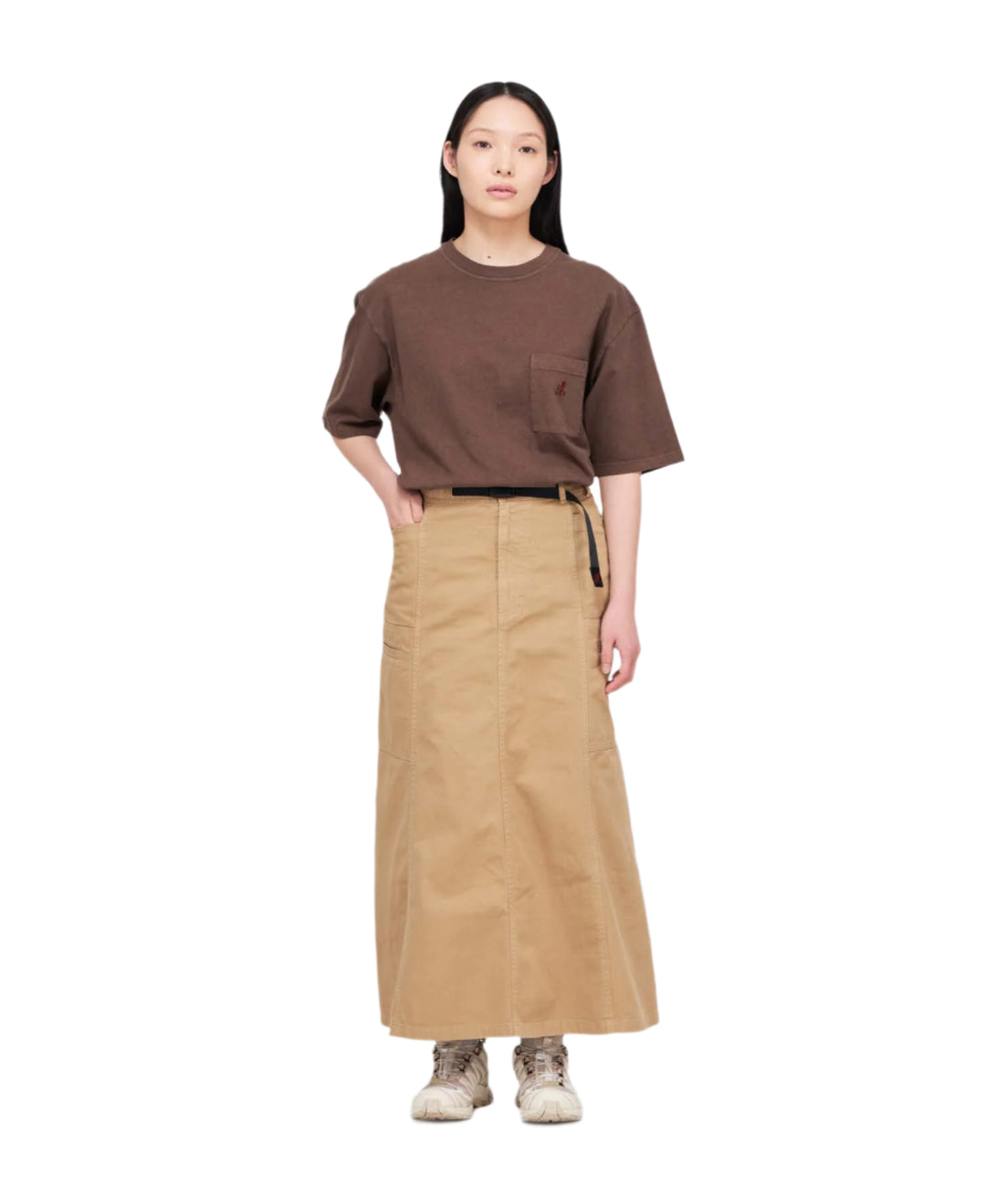 GRAMICCI One Point Tee Pigment Dyed brown pigment