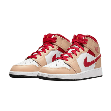 Jordan 1 Mid Light Curry Cardinal GS