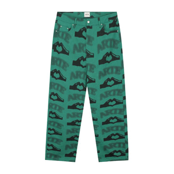 ARTE Heart Printed Pants green