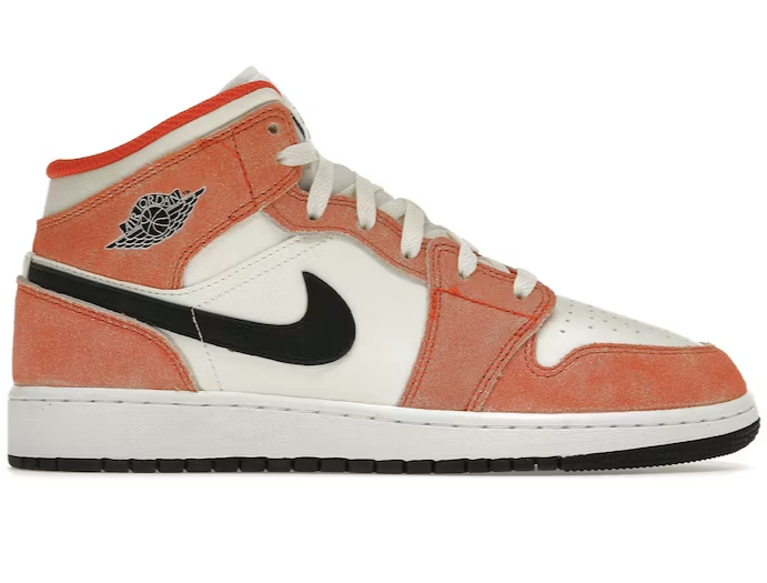 Jordan 1 Mid SE Orange Suede GS Bunka