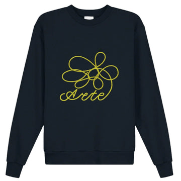 Arte Flower Logo Crewneck Navy