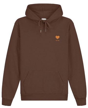 Arte Heart Flower Hoodie Brown