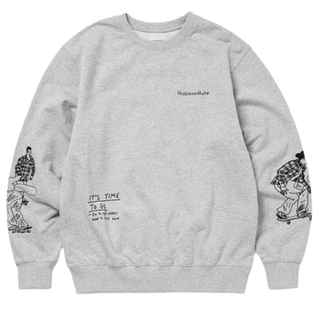 This Is Never That Sketch Embroidery Crewneck Heather Grey