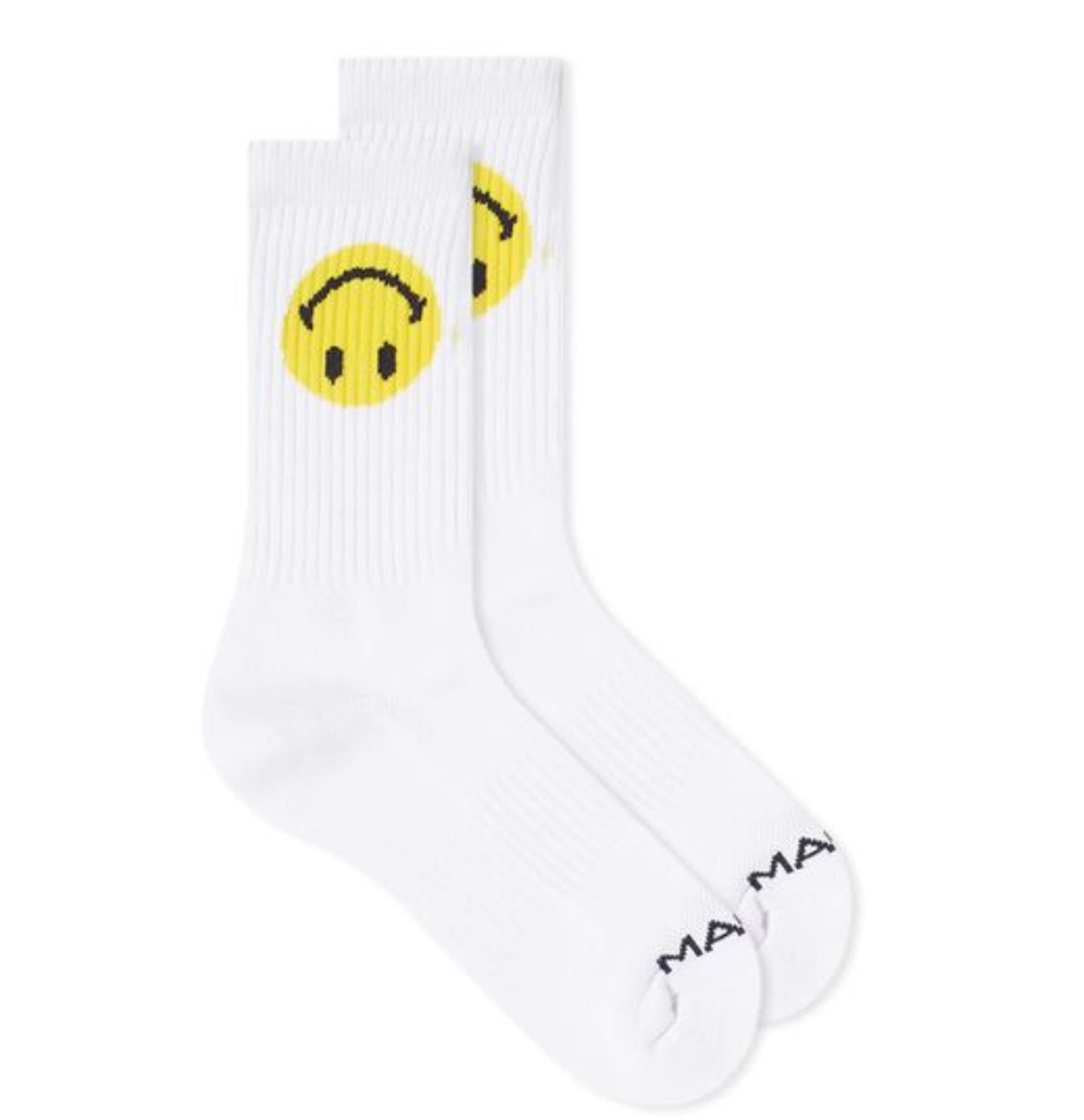 Market White Smiley Upside Down Socks