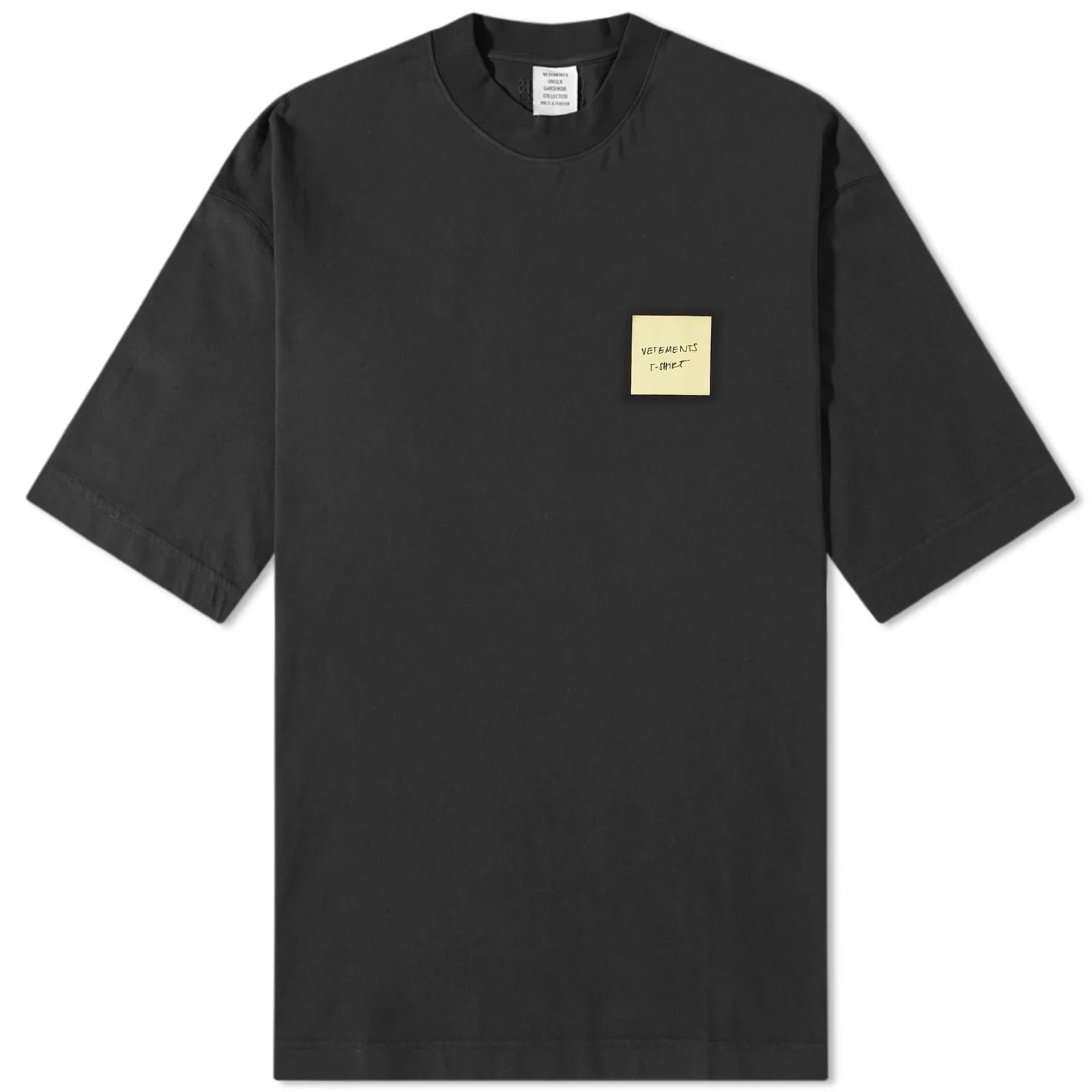 VETEMENTS STICKER LOGO T-SHIRT BLACK