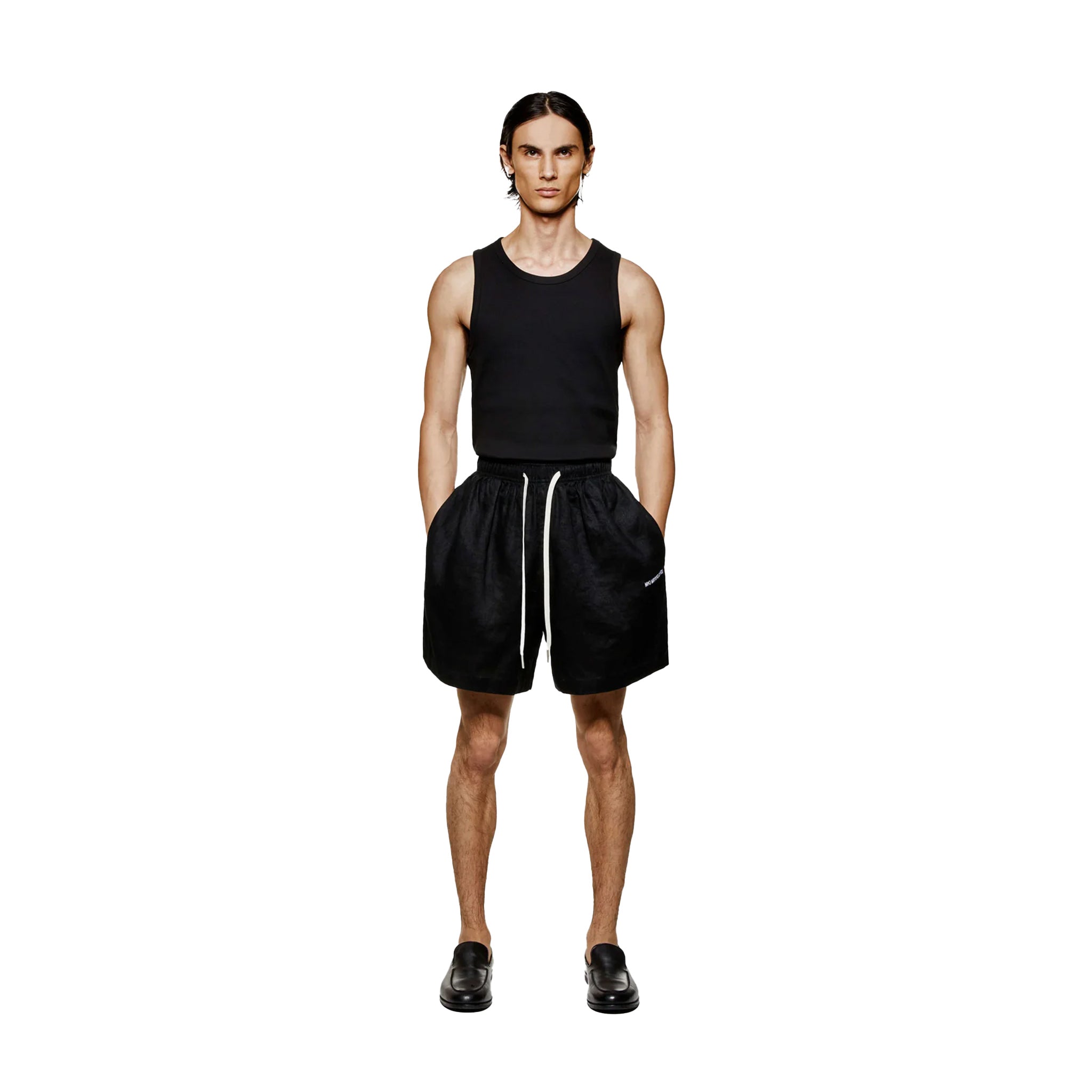 LINEN SHORTS - BLACK