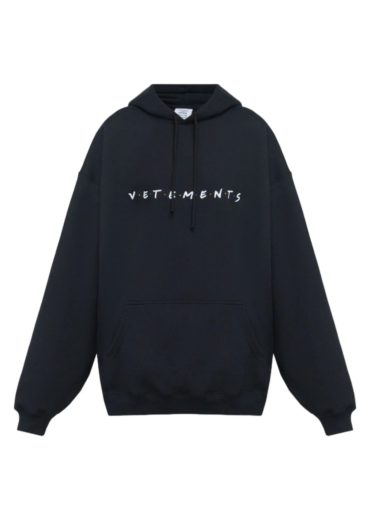 VETEMENTS EMROIDERY LOGO HOODIE BLACK