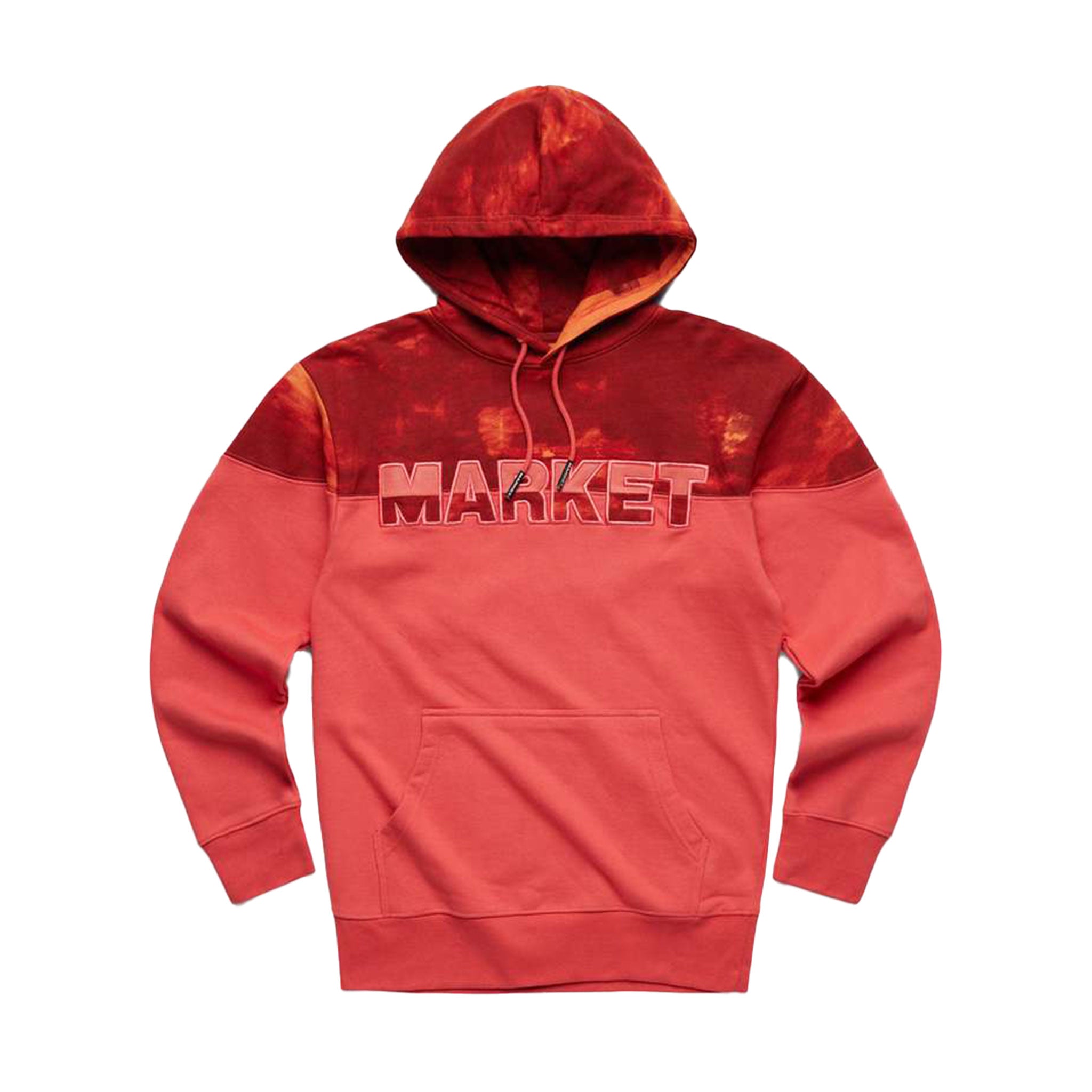 MARKET SPLIT THE DYE HOODIE RED