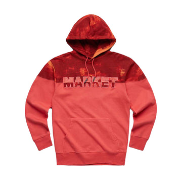MARKET SPLIT THE DYE HOODIE RED