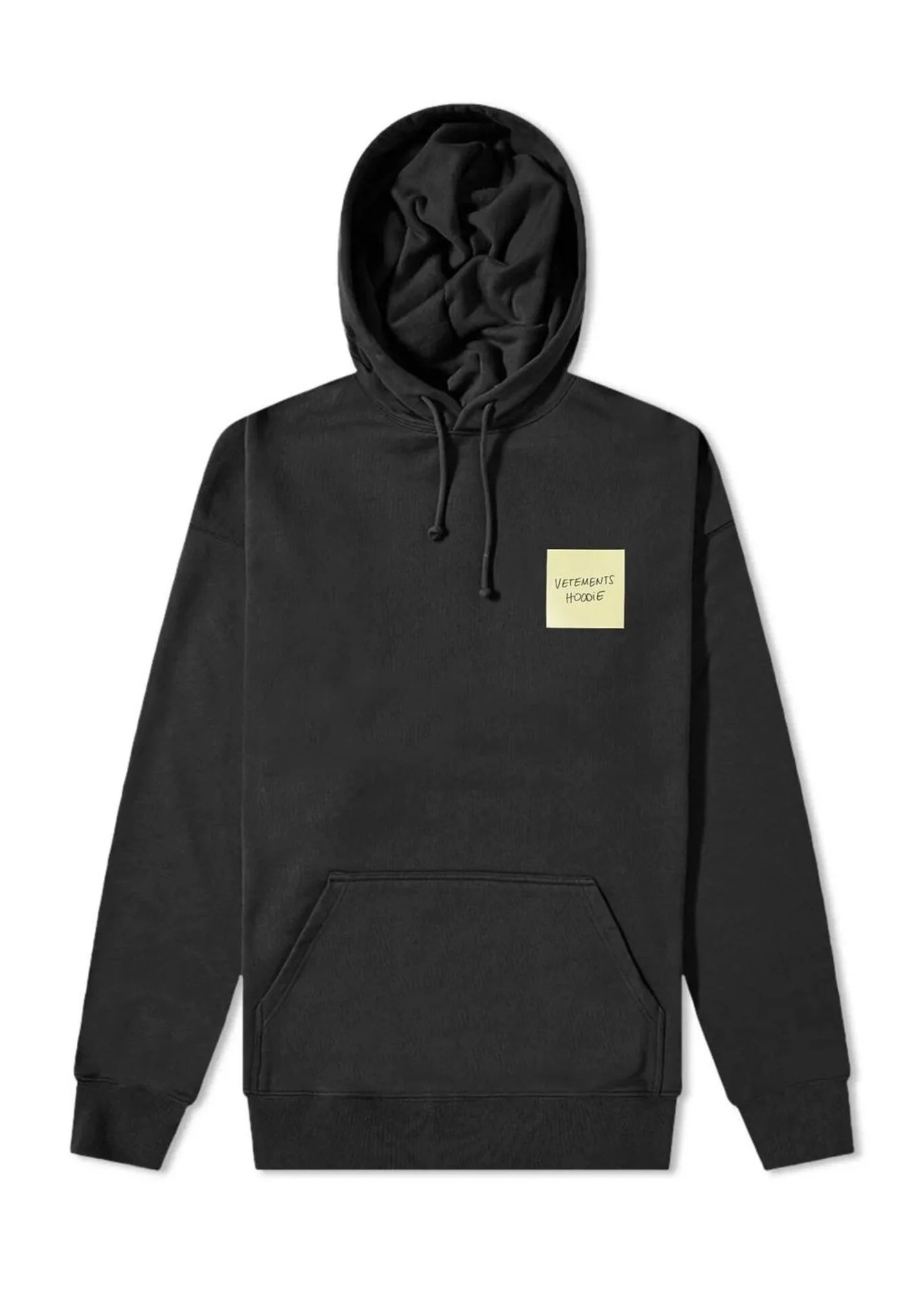 VETEMENTS STICKER LOGO HOODIE BLACK