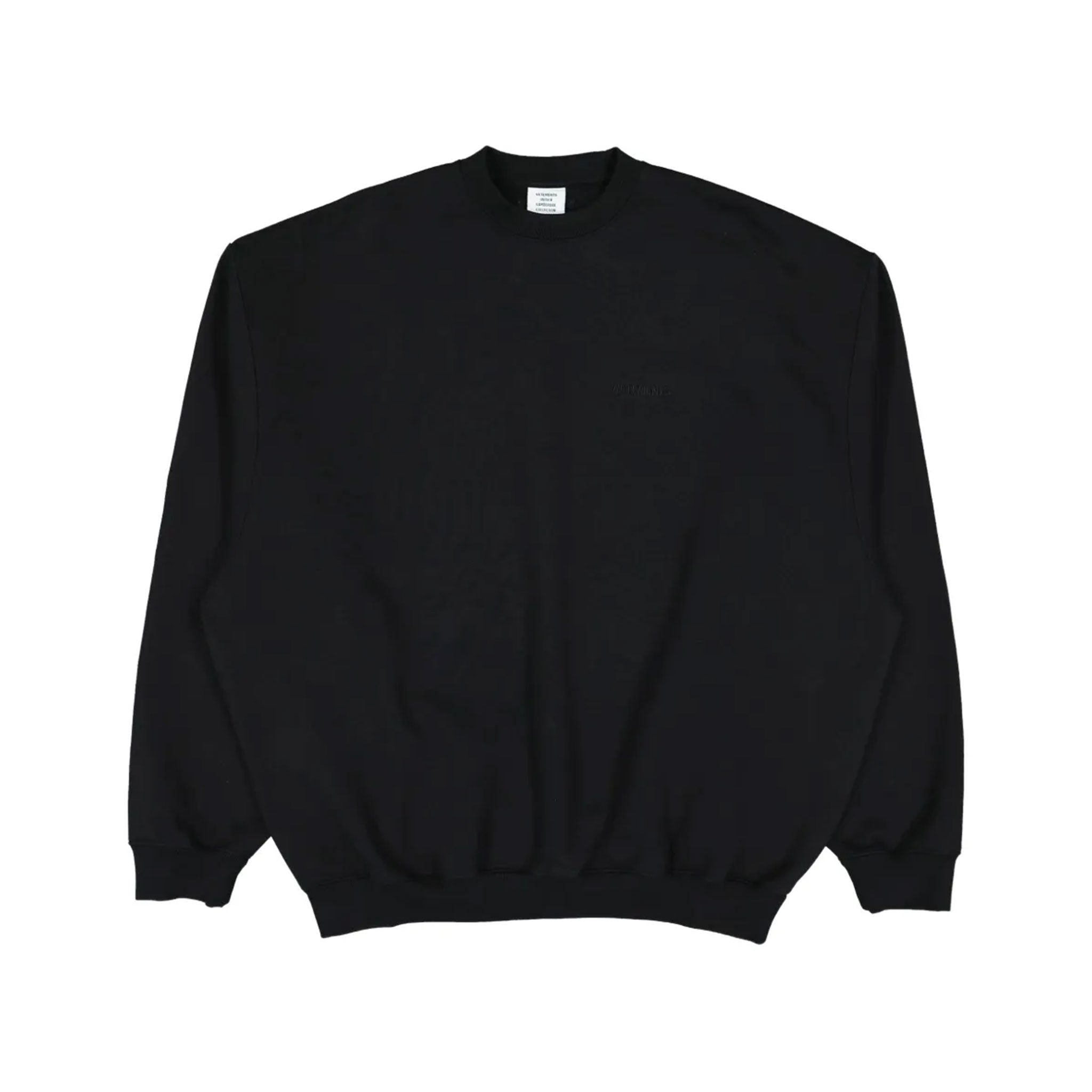 VETEMENTS LOGO EMROIDERED SWEATSHIRT BLACK