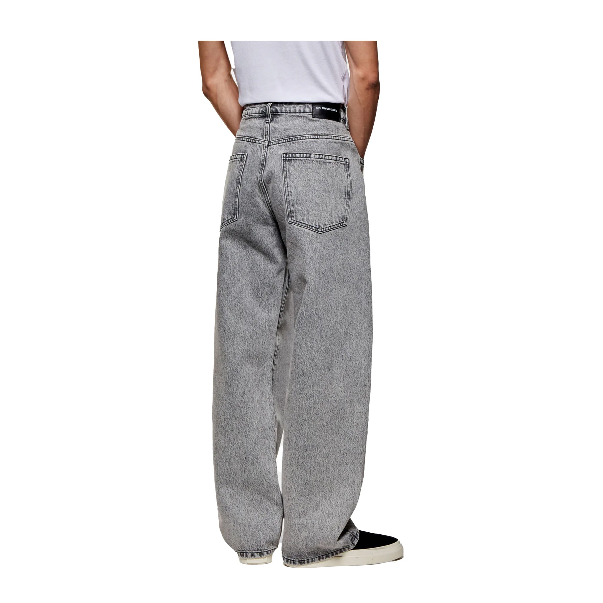 DENIM WIDE LEG JEAN - WASHED BLACK