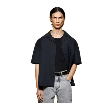SEERSUCKER VACATION SHIRT - BLACK