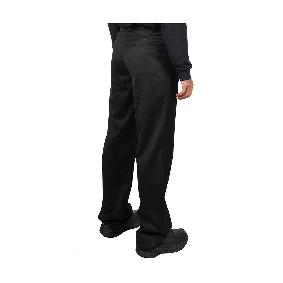 C2H4 Pleated Turn-Up Tailor Trousers Black