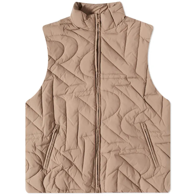 Represent Initial Quilted Gilet Mushroom