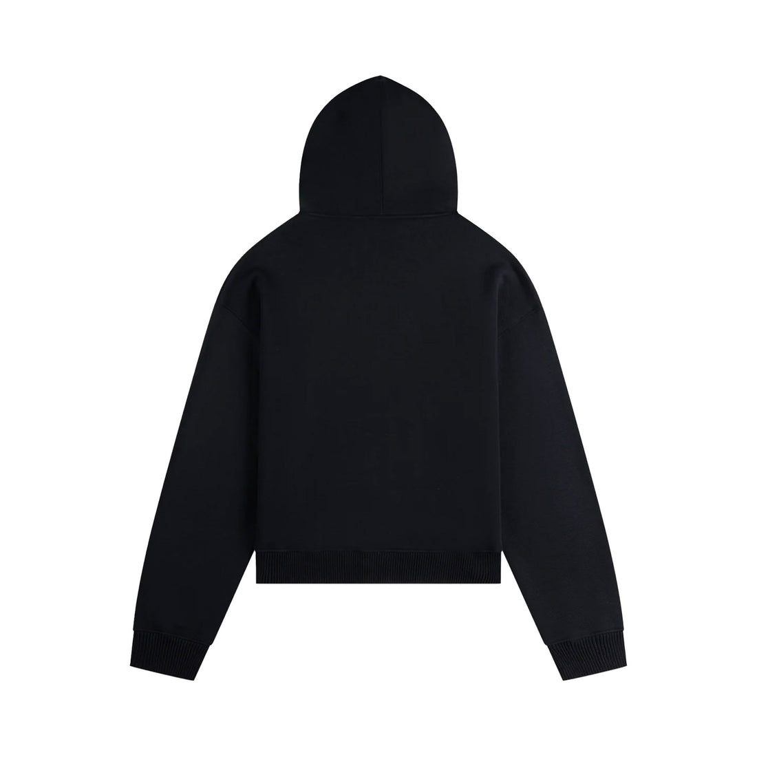 Boxy Zip Up Hoodie - Black