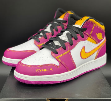 Jordan 1 Mid White University Gold