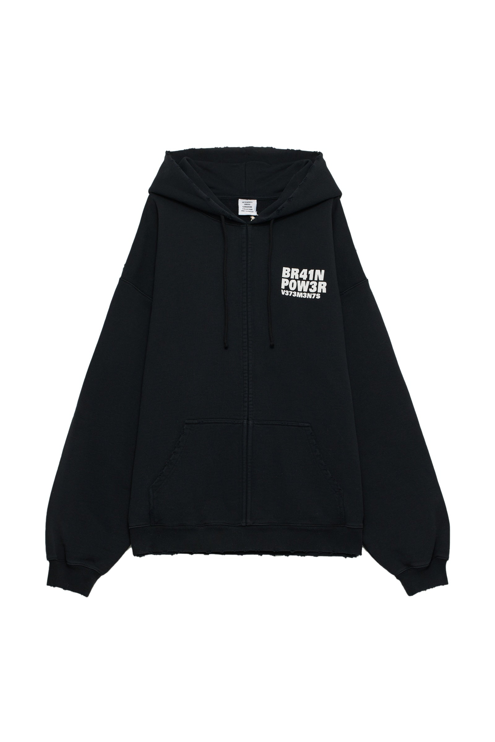 VETEMENTS BRAIN POWER HOODIE BLACK