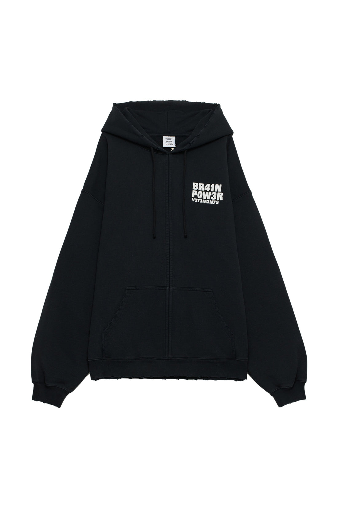 VETEMENTS BRAIN POWER HOODIE BLACK