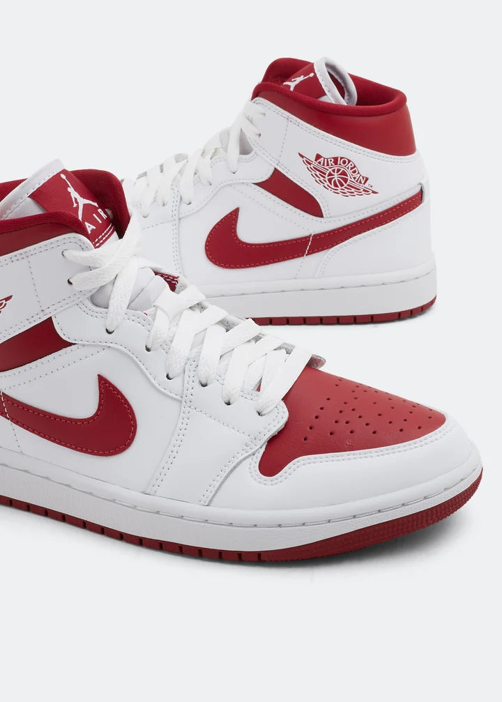 JORDAN 1 MID WHITE GRENADE