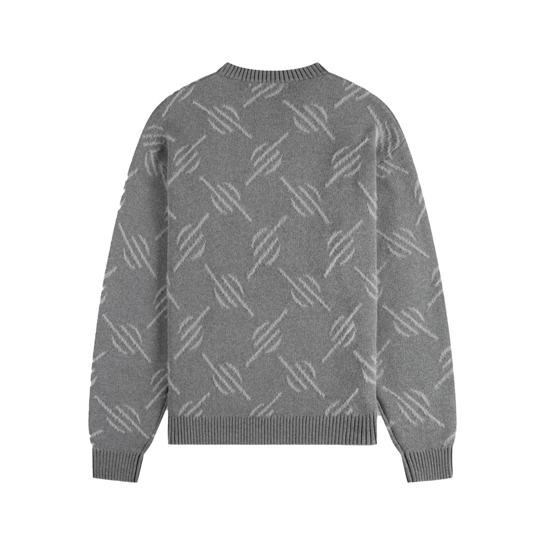 Tevin Monogram Knit Sweater - Grey
