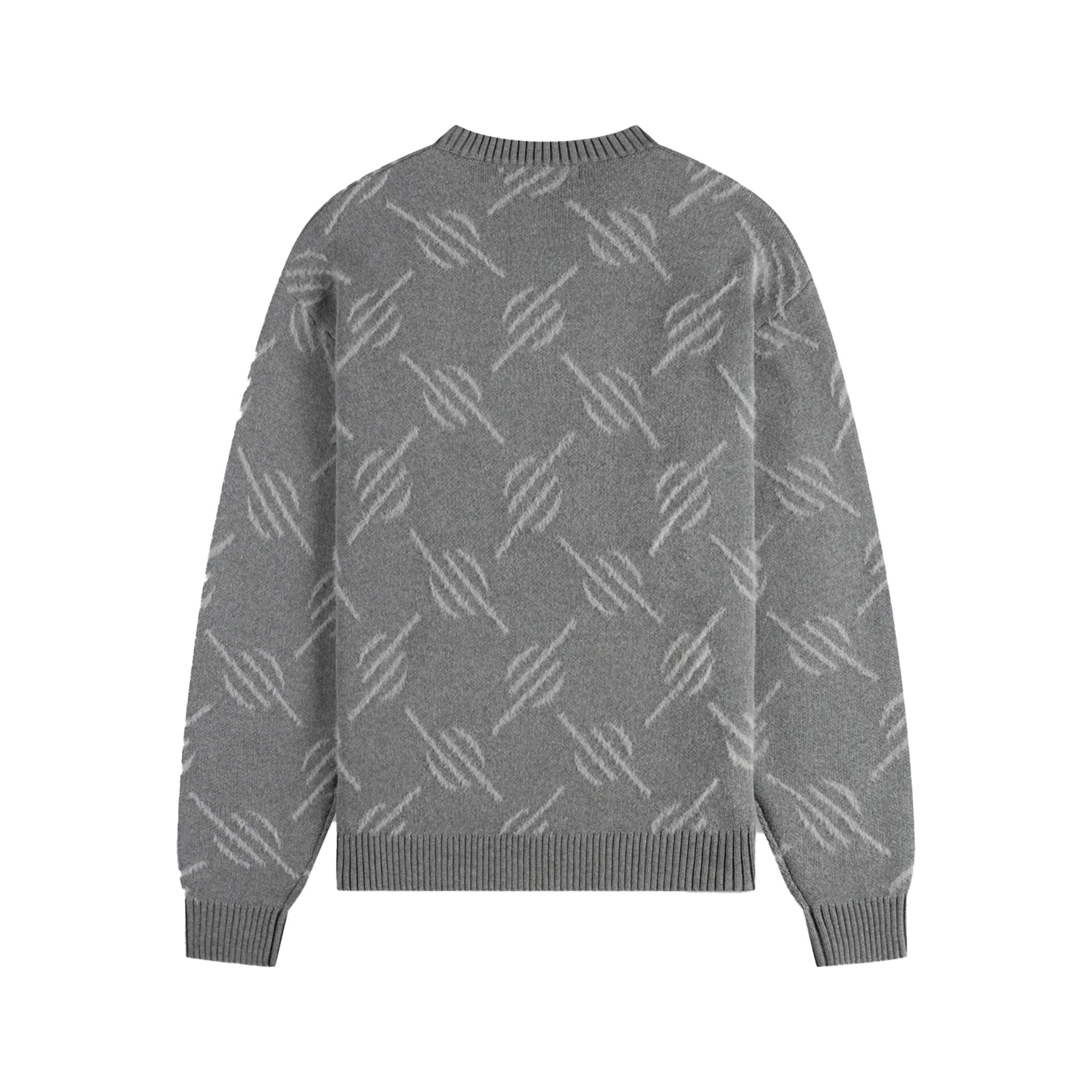 Tevin Monogram Knit Sweater - Grey