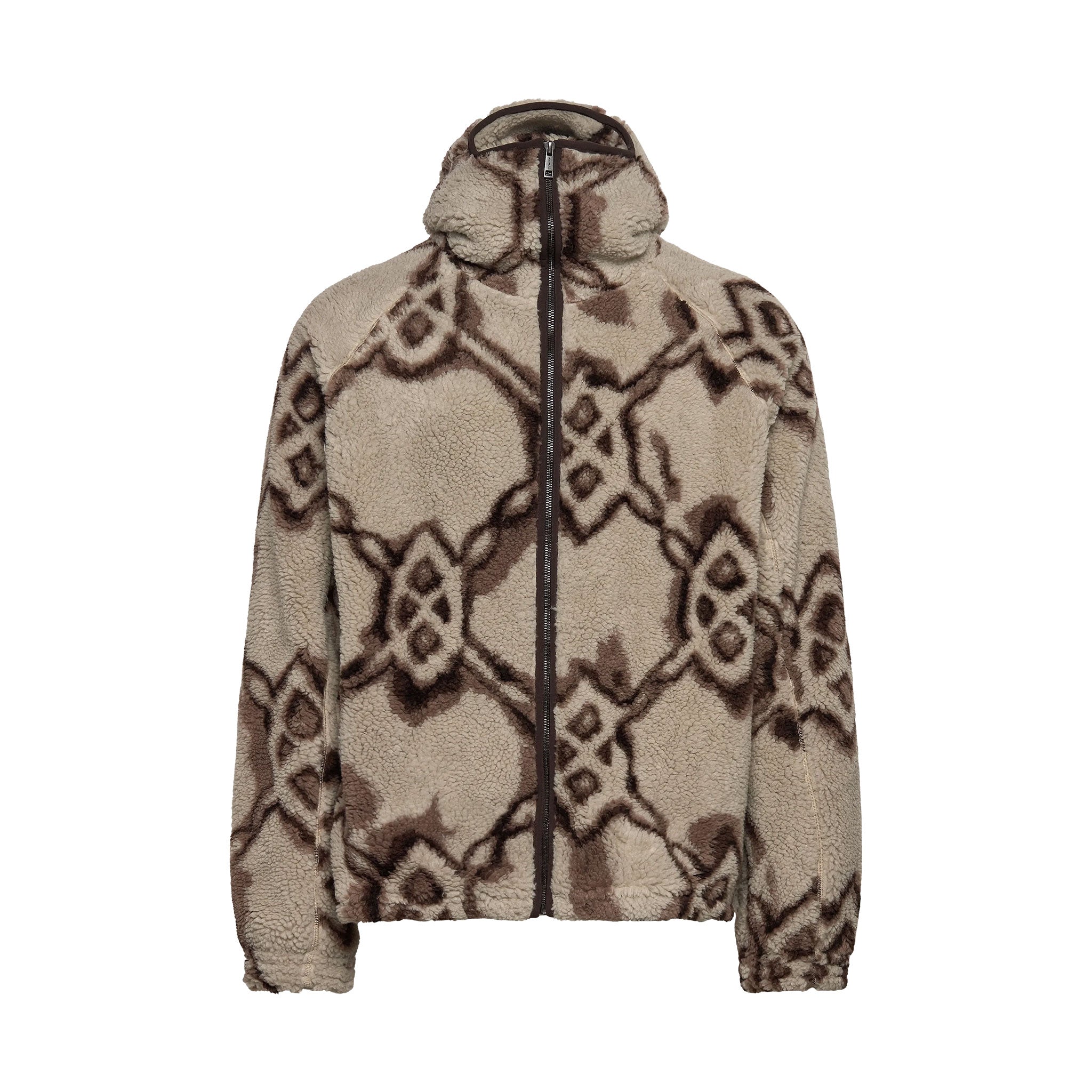 Burned Shield Sherpa Hoodie - Off White