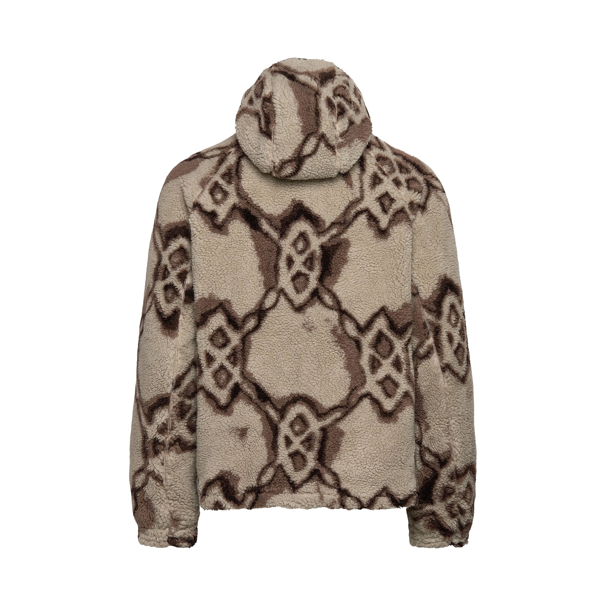 Burned Shield Sherpa Hoodie - Off White