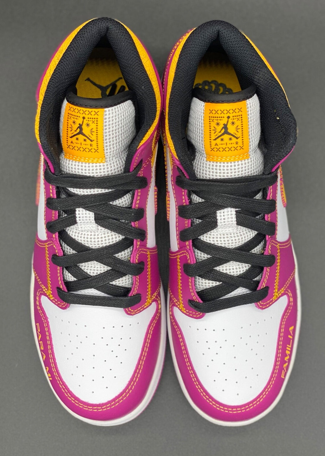 Jordan 1 Mid White University Gold