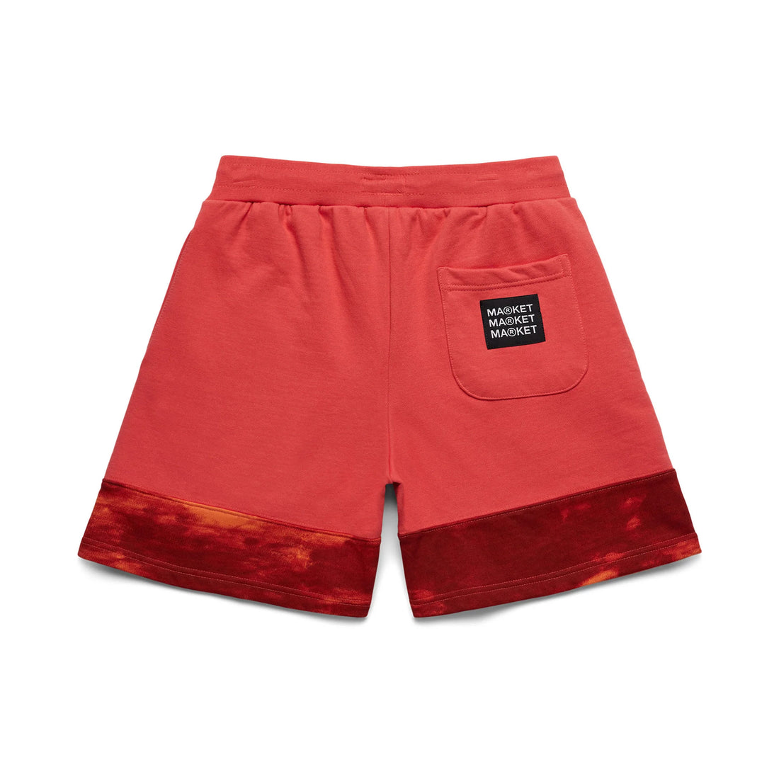 MARKET SPLIT TIE DYE SWEATSHORTS RED