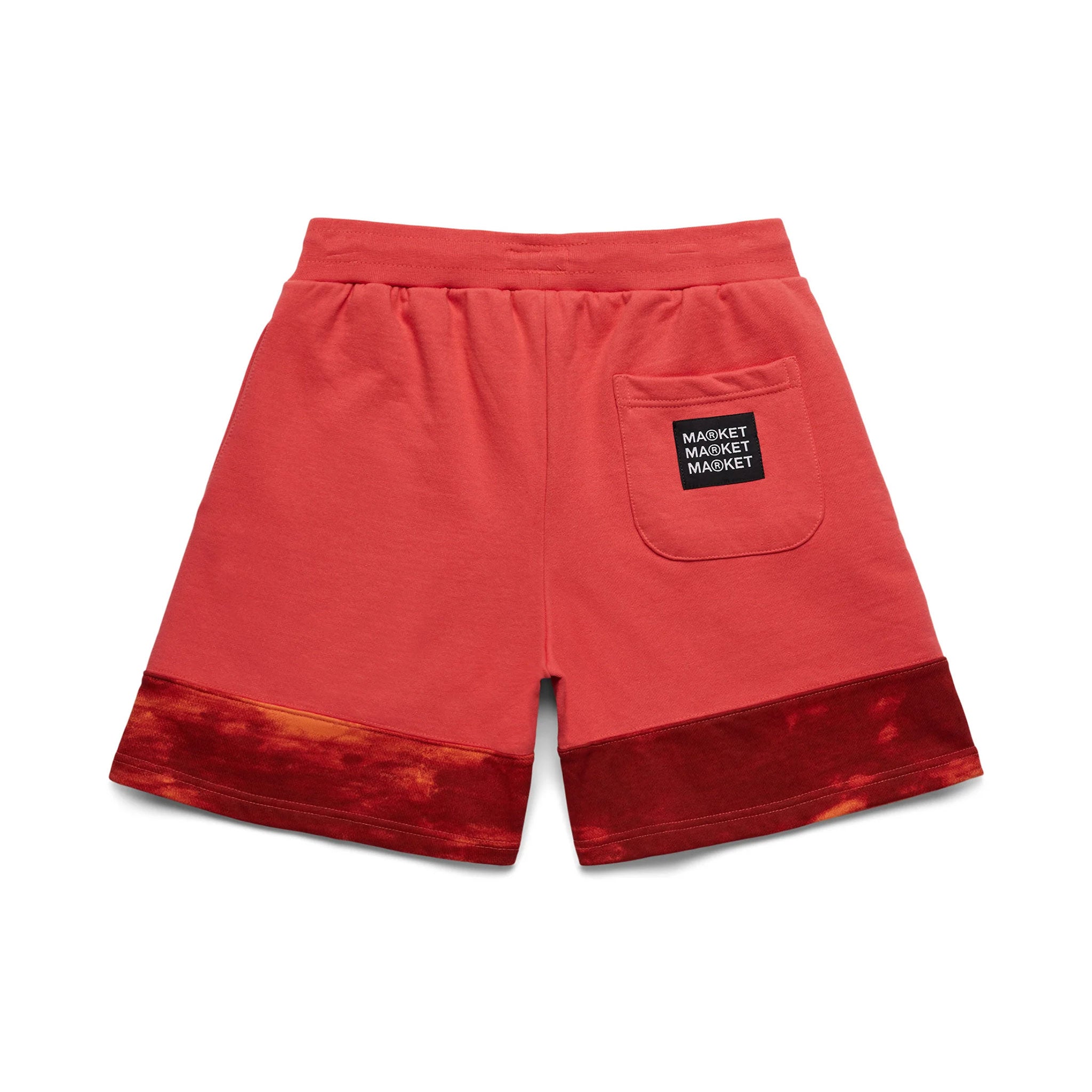 MARKET SPLIT TIE DYE SWEATSHORTS RED