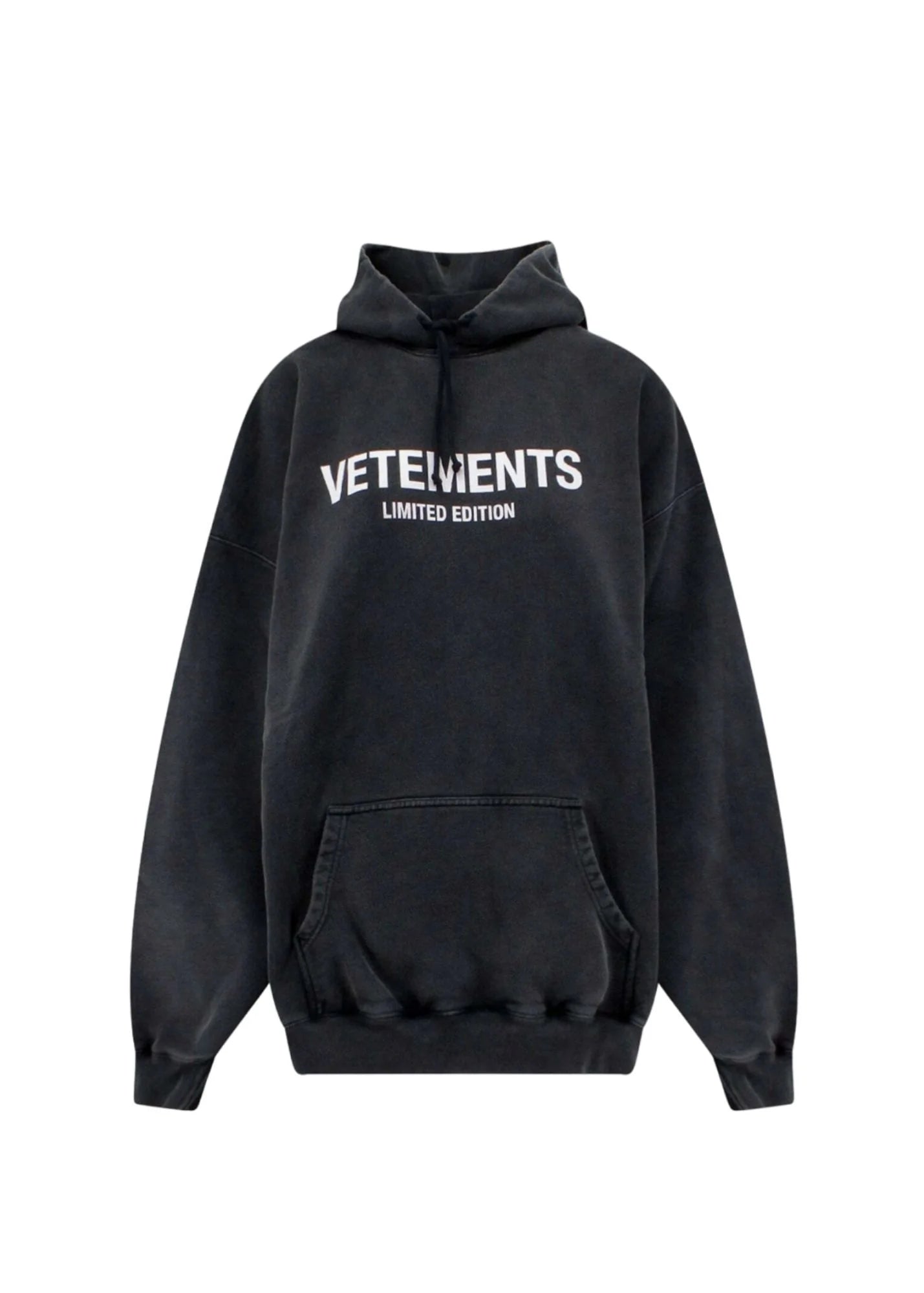 VETEMENTS FRONTAL LOGO HOODIE BLACK