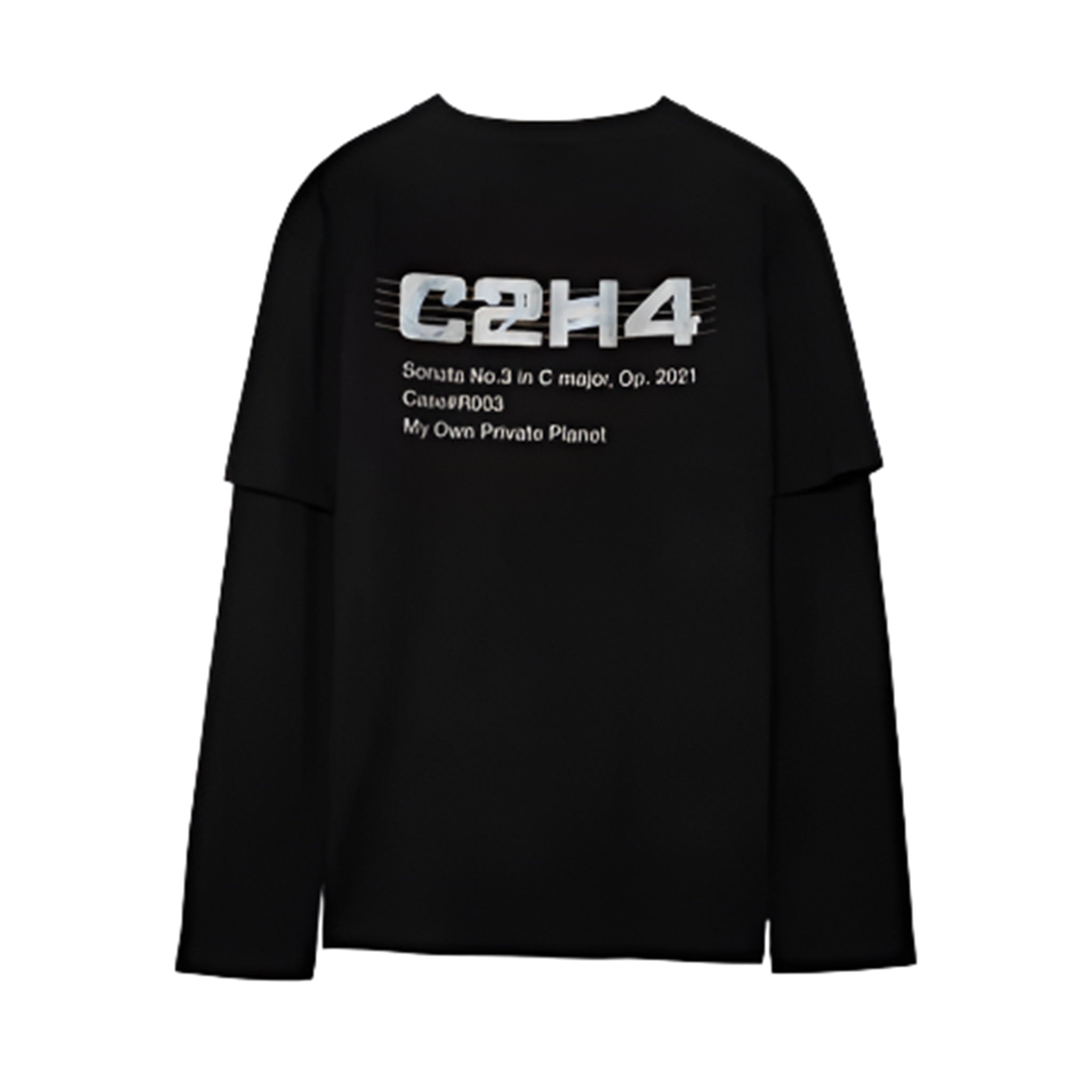 C2H4 DOUBLE LAYER Short-Seeved Polo Shirt Black