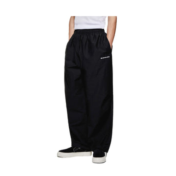 WASHED COTTON NYLON PARACHITE PANTS - BLACK