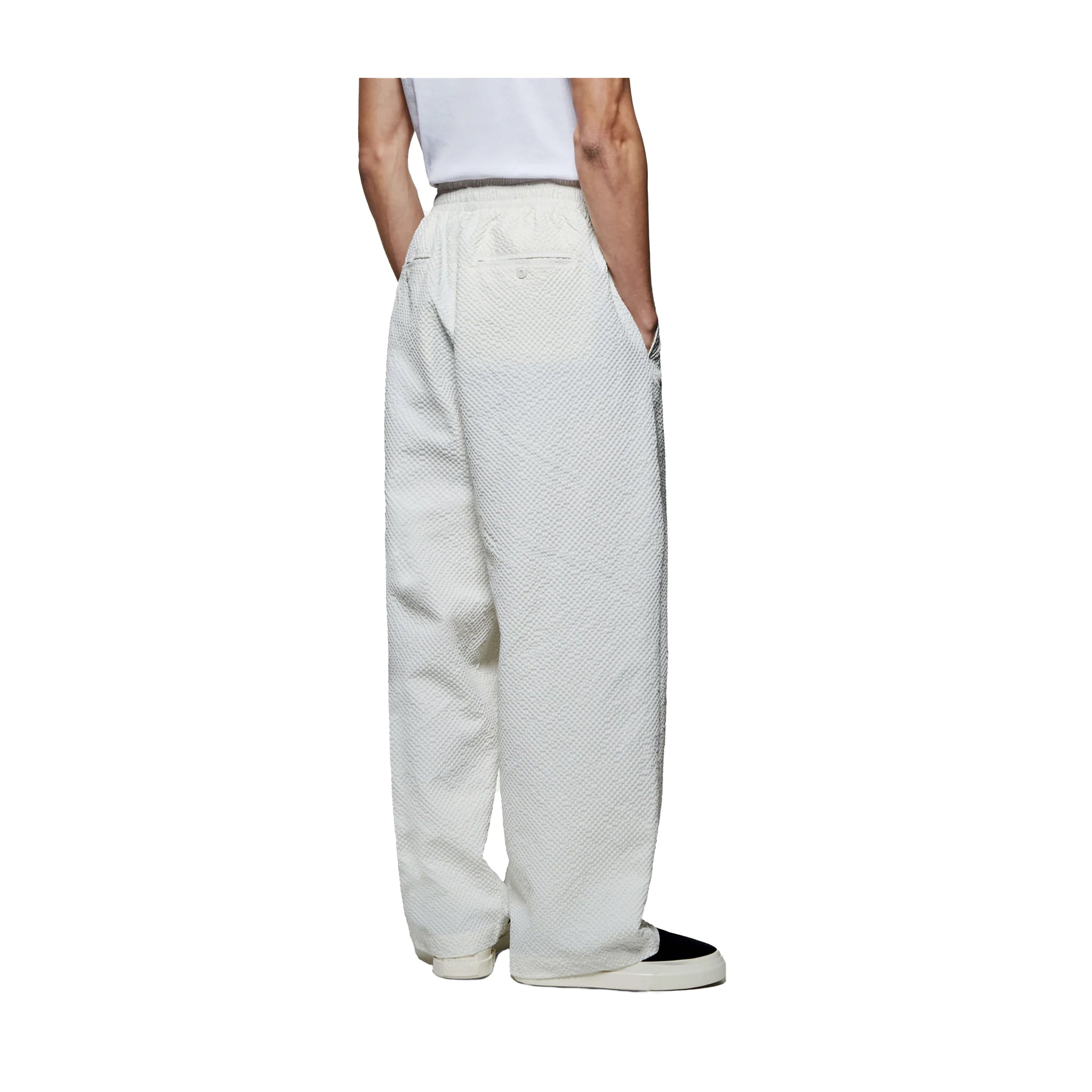 SEERCUCKER WIDE LEG TROUSERS - BONE