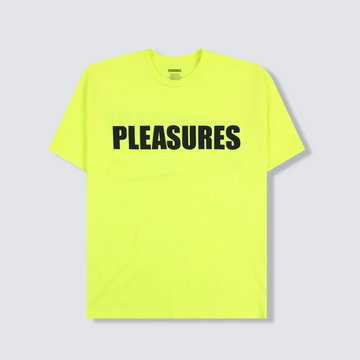PLEASURES T-SHIRT PHOSPHORE COLOR BLACK LOGO