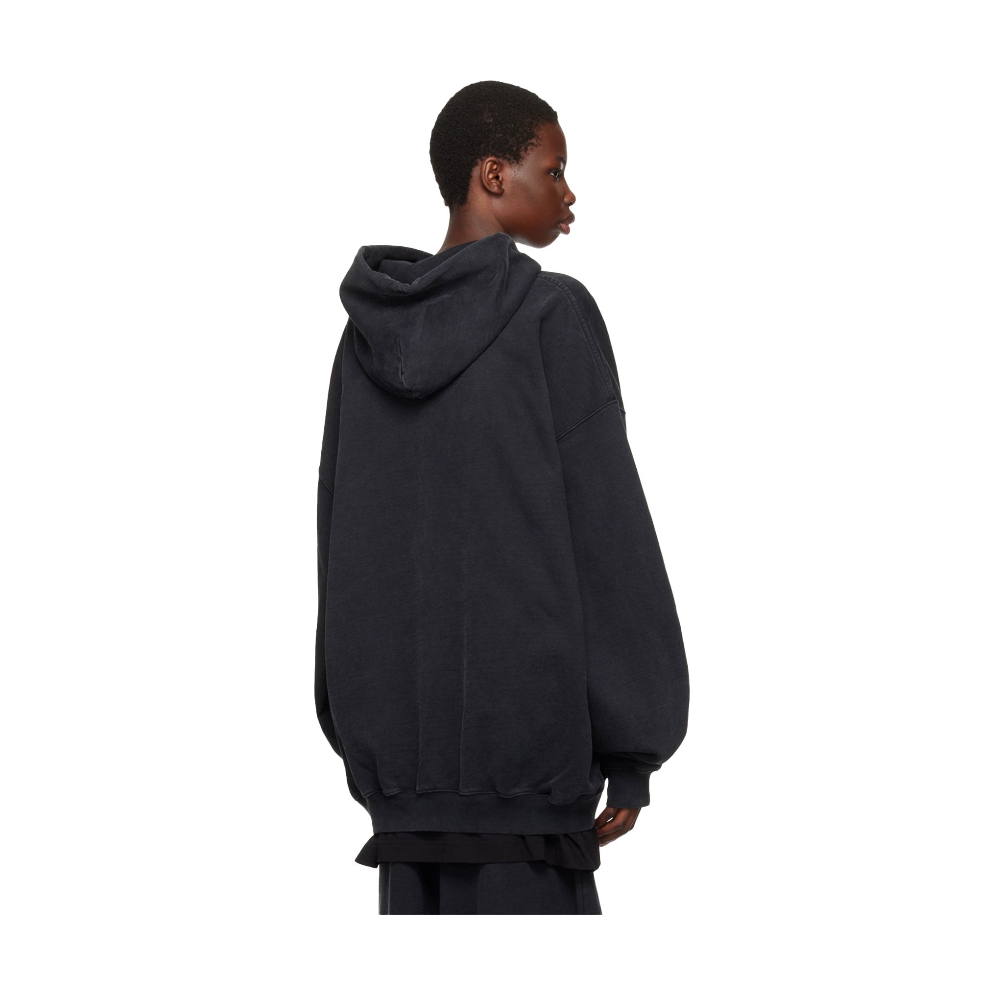 VETEMENTS STICKER LOGO HOODIE BLACK