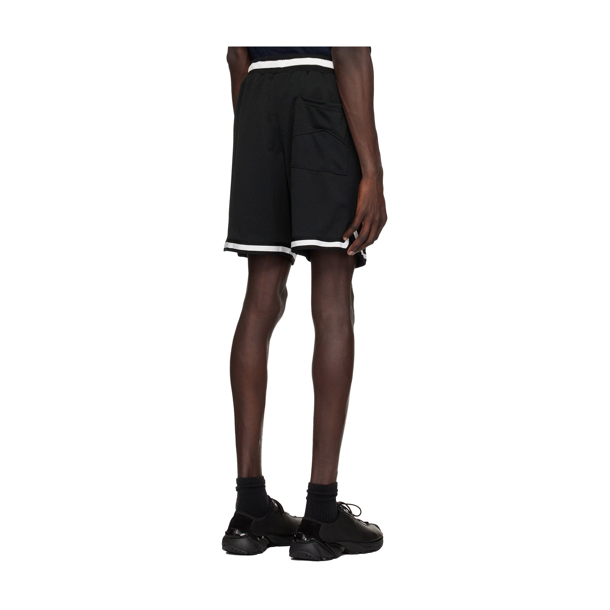RHUDE COLLEGIATE BASKETBALL SHORTS - BLACK/WHITE