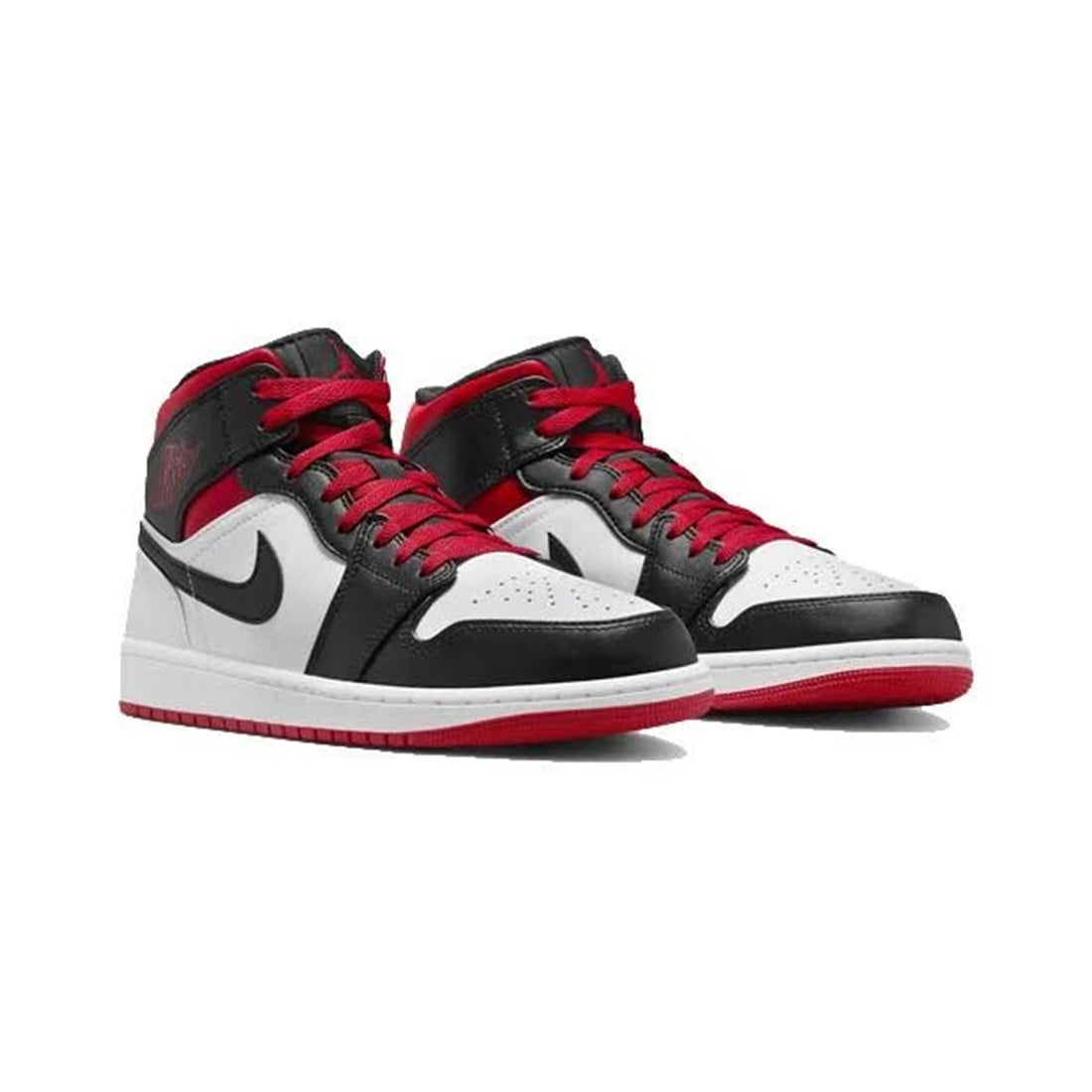 Jordan 1 Mid White Black Red (2022) GS