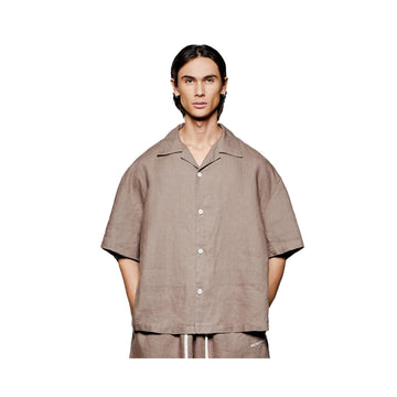 LINEN VACATION SHIRT - MUSHROOM