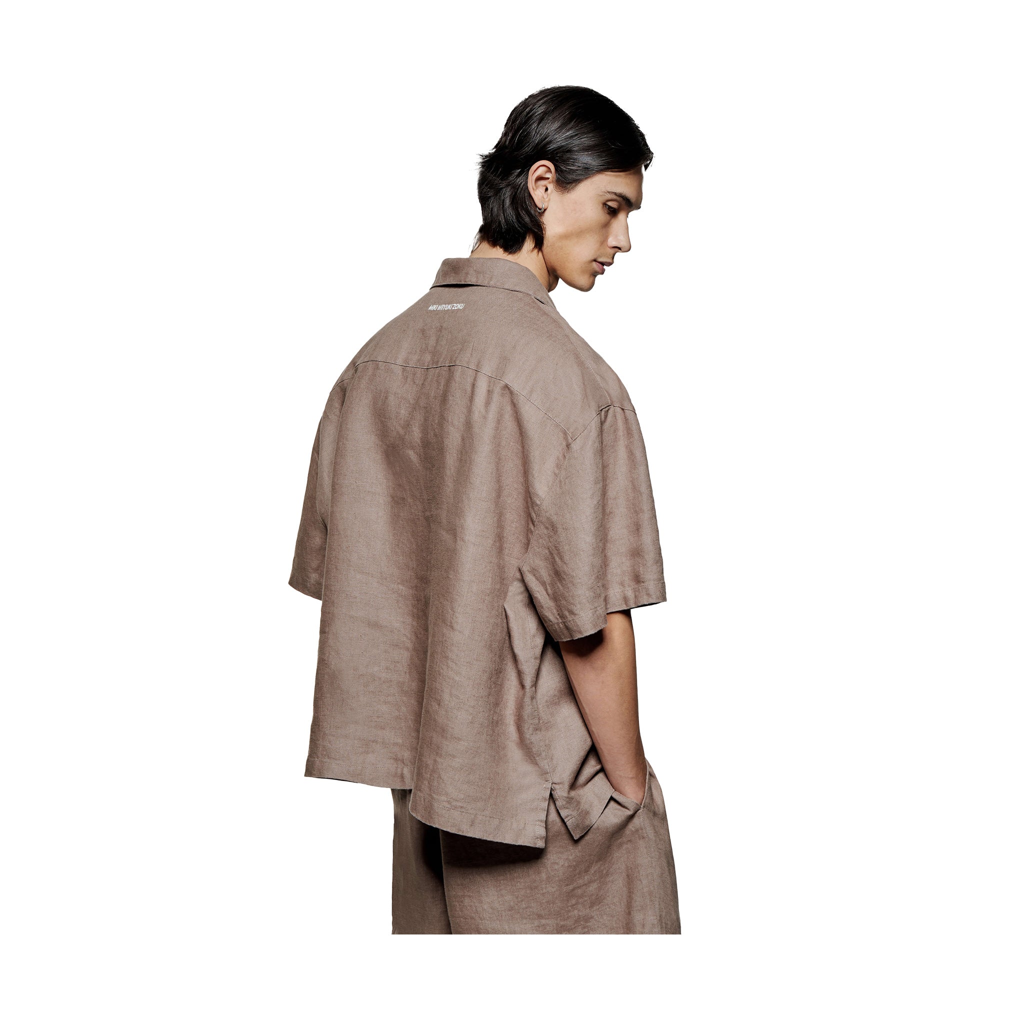 LINEN VACATION SHIRT - MUSHROOM