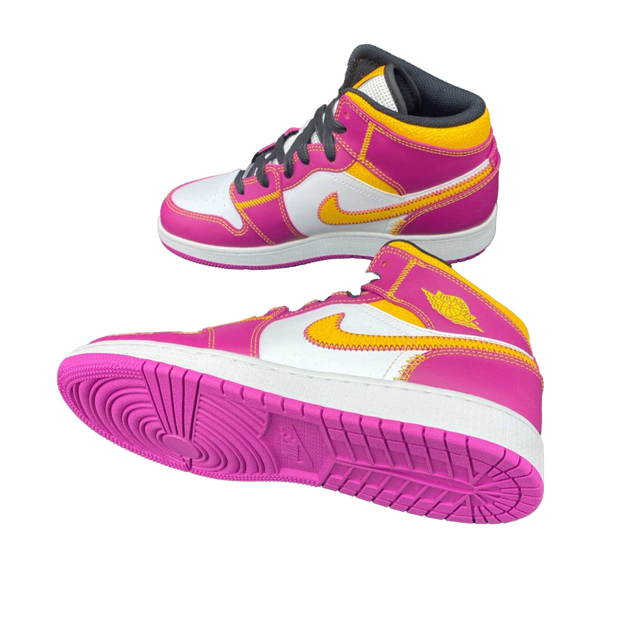 Jordan 1 Mid White University Gold