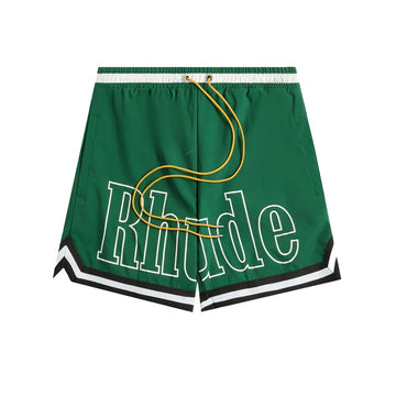 LOGO BASKETBALL SWIM SHORT - FOREST GREEN/BLACK/WHITE