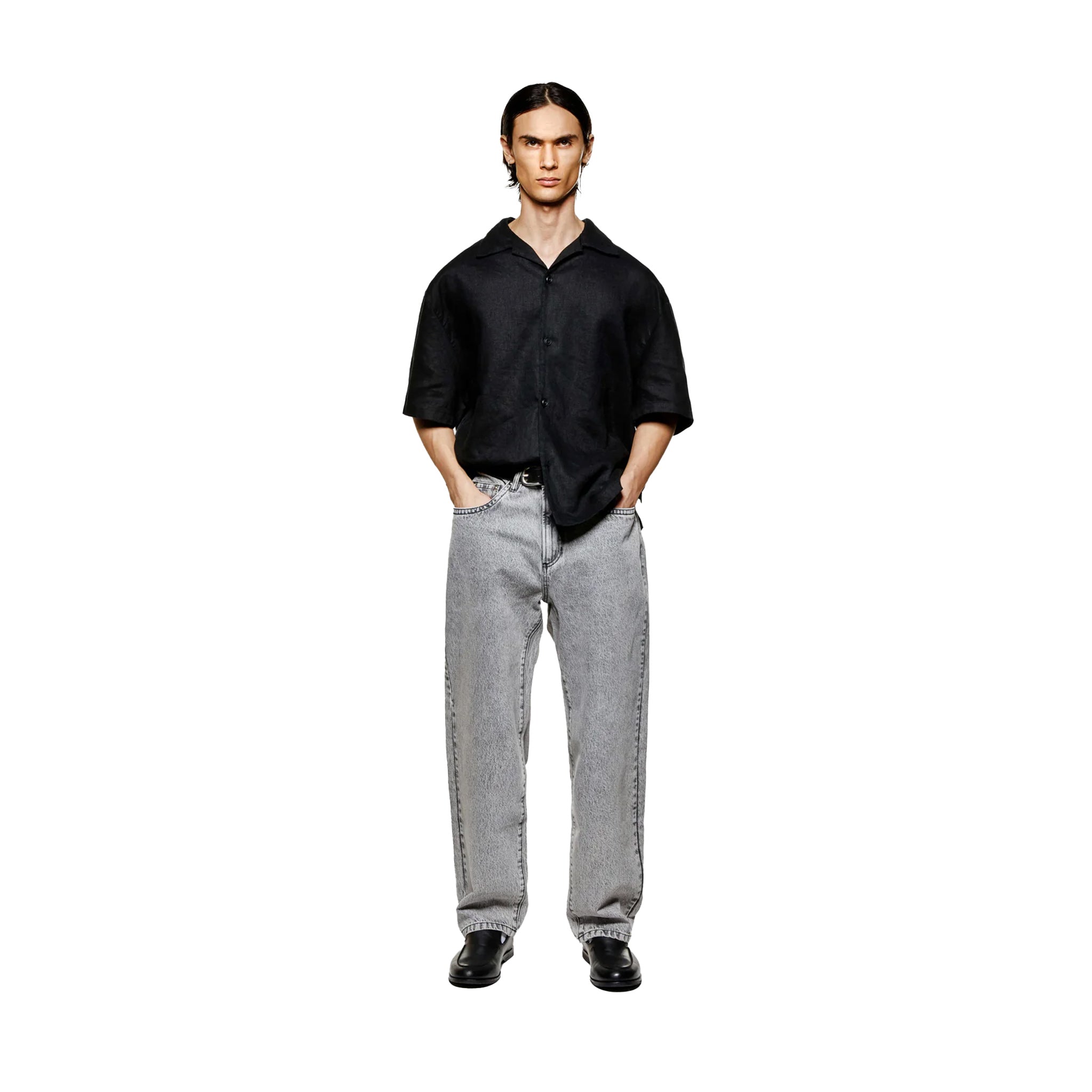 LINEN VACATION SHIRT - BLACK