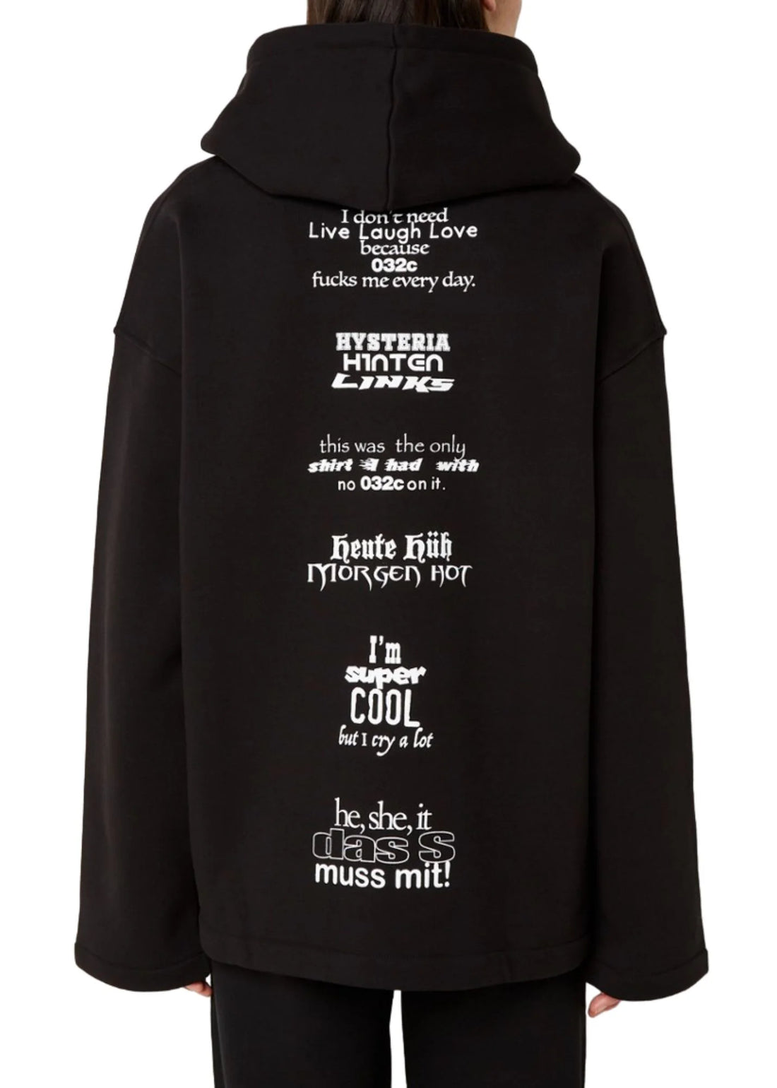 032C CONTENT HOODIE BLACK