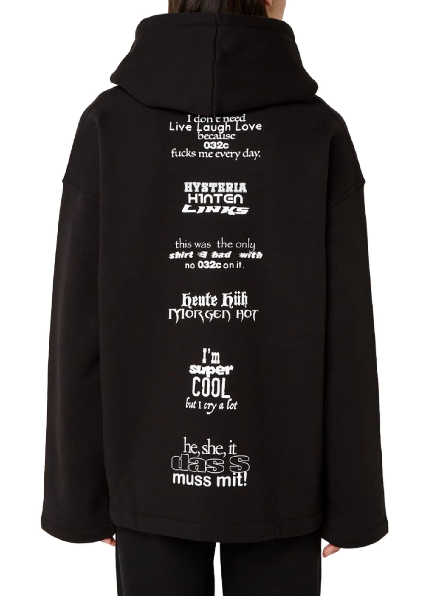 032C CONTENT HOODIE BLACK